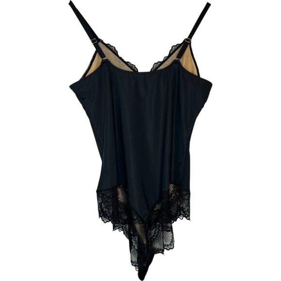 pinsy Sculpting Lace Bodysuit Sheer Mesh Shapewear Lingerie in Black W's Size XL - Picture 4 of 10
